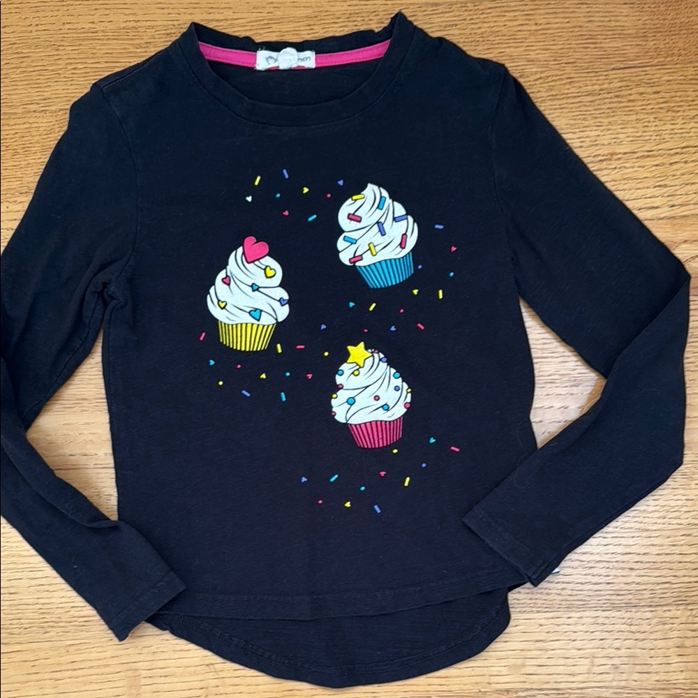 Appaman Black Long Sleeve Tee with Cupcake Design